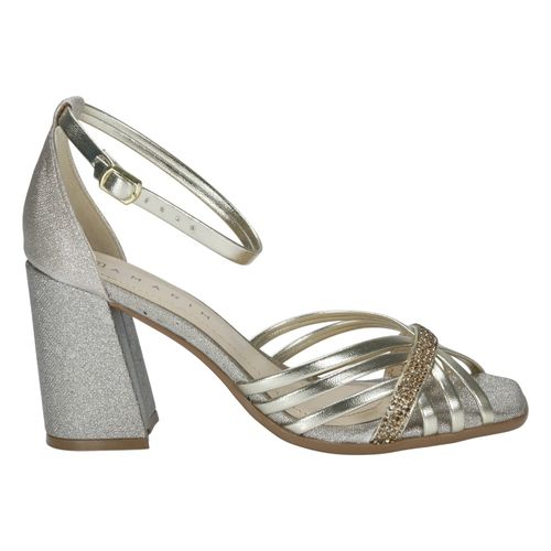 Sandália Salto Bloco Ramarim 2541209 Ouro