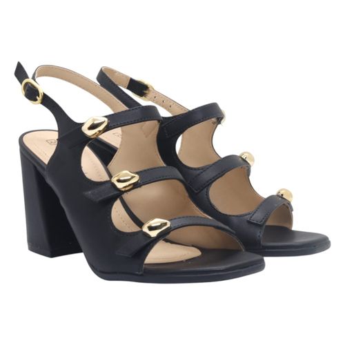 Sandália Salto Bloco Ramarim 2541205 Preto