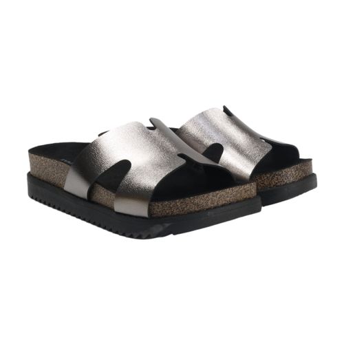 Tamanco Rasteira Moleca 5500.100 Metalizado Grafite