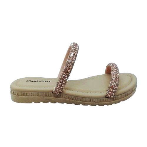 Tamanco Rasteira Pink Cats Bege