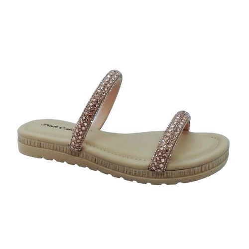 Tamanco Rasteira Pink Cats Bege