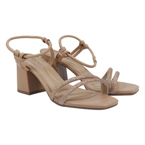 Sandália Salto Bloco Beira Rio 8436.213 GLITER Ouro