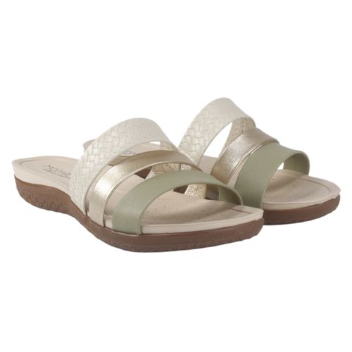 Tamanco Rasteira Modare 7125.200 Creme/Verde