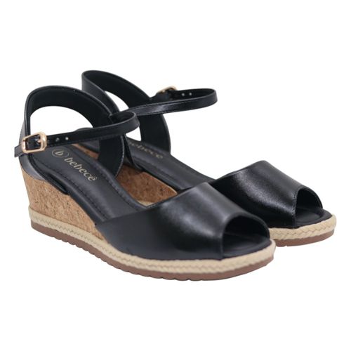 Sandália Anabela Bebecê T5828-181 Preto