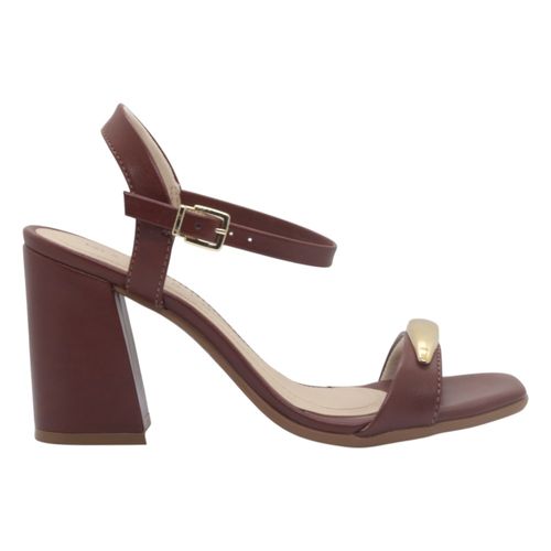 Sandália Salto Bloco Ramarim 2541202 Marrom