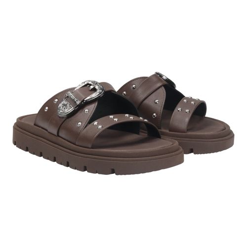 Tamanco Rasteira Moleca 5504.103 Chocolate