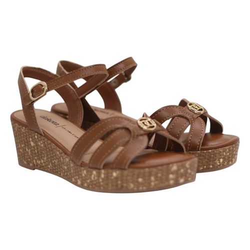 Sandália Anabela Dakota Y9811 Caramelo