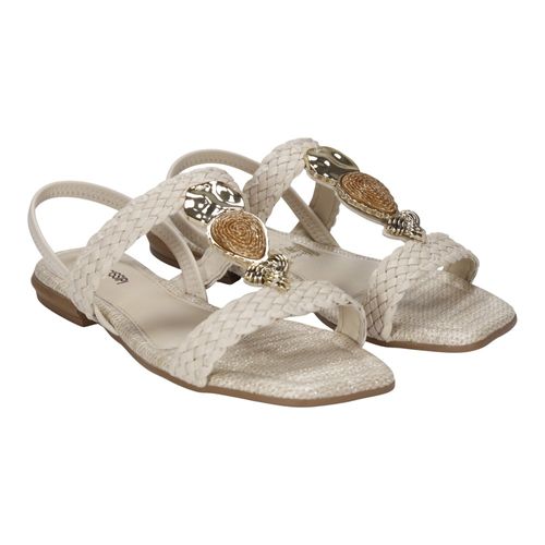 Sandália Rasteira Mississipi J0401 Creme