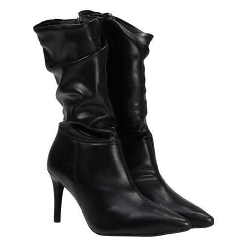 Bota Vizzano Cano Médio Drapeado 3112.101 Preto