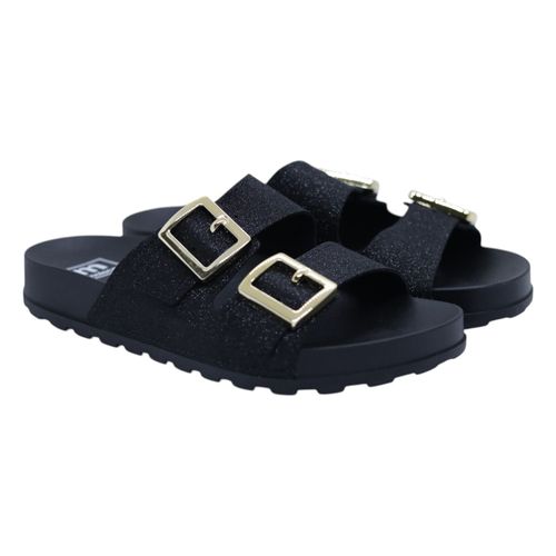 Tamanco Rasteira Moleca 5436.401 Gliter Preto