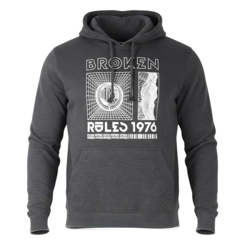 Blusa Moletom Broken Rules 540391 Cinza Escuro