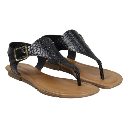 Sandália Rasteira Bottero Croco 309283 Preto