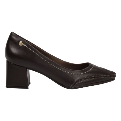 Scarpin Salto Bloco Ramarim 2668101 Marrom