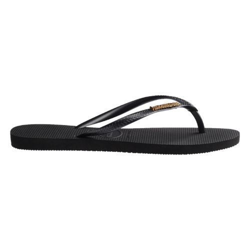 Chinelo Havaianas Slim Logo Metallic 4119875 Preto
