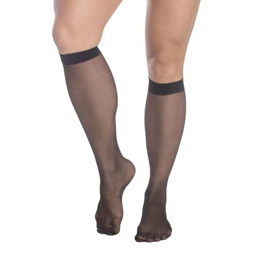 Meia 3/4 Transparente Fio 15 Selene 9040.001 Preto