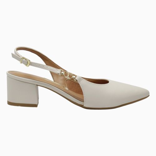 Scarpin Vizzano Salto Bloco Chanel 1220.385 Branco