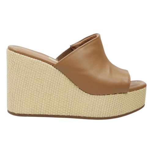 Tamanco Anabela Vizzano 6590.102 Tecido Camel