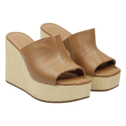 Tamanco Anabela Vizzano 6590.102 Tecido Camel