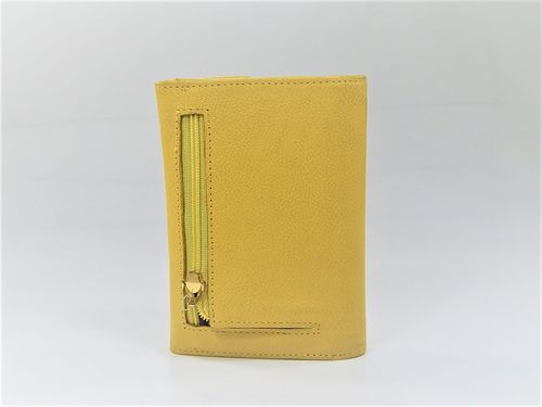 Carteira Feminina Classe Couro Amarelo
