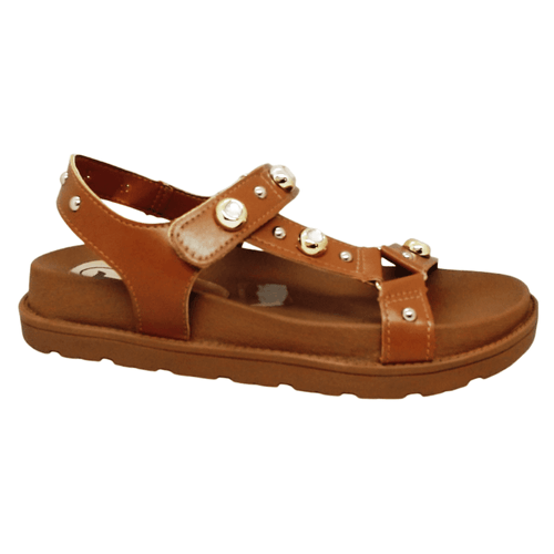 Sandália Rasteira Tanara Caramelo