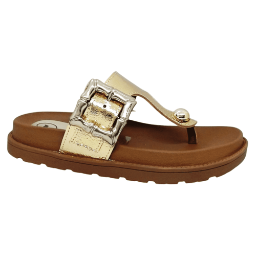 Tamanco Rasteira Tanara Ouro