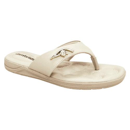 Tamanco Rasteira Comfortflex Bege